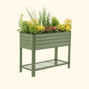 Elevated Garden Bed Slim Series 1.5' x 3.5' Compact for Balconies & Patios Corrosion-Resistant Metal USDA-Approved Food-Safe Coating Perfect for Small Spaces