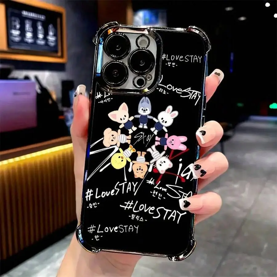 Popular K-pop Cartoon Phone Case Suitable For Iphone 17,16, 15, 14, 13, 12, 11 Pro Max Air Plus,Samsung Galaxy S26 S25 S24 S23 S22  Shockproof Transparent Soft Back Cover, Handy Cover