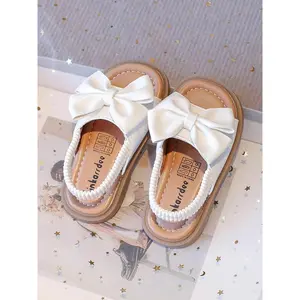 Toddler Girl's Colorblock Bowknot Design Flat Sandals, Casual Comfortable Sandals for Summer, Lightweight Breathable Shoes for Daily Wear, Bow Decorated Sandals