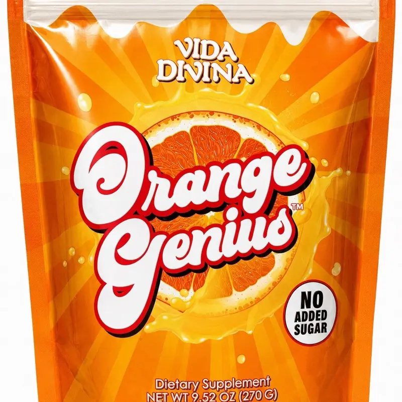 Vida Divina Orange Genius Energy Drink Mix, 30 Sachets, No Added Sugar