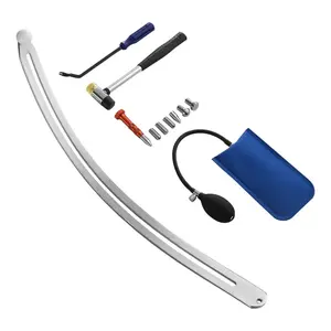 Dent Puller Kit, Paintless Car Dent Removal Tool, Auto Fender Damage Repair Puller Lifter with Curved Rod, Crowbar, Rubber Hammer, Airbag, Detachable & Repair Pens, Replacement Heads Tools Kit