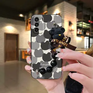 Simplicity silicone Phone Case For Samsung Galaxy M13 4G Global/SM-M135F Back Cover Dirt-resistant Skin-friendly feel Black pearl pendant protective case Anti-knock cute