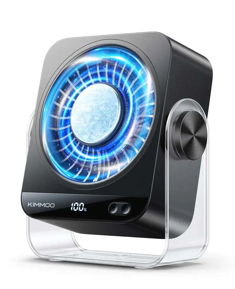 Rechargeable Desktop Cooling Fan - 199 Speed Settings, Turbo Airflow, Quiet Operation, Digital Display, 270° Rotatable, Portable USB Fan for Home Office, Dorm Room, Summer Travel Essentials