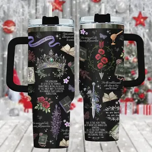 Kingdom Fantasy 40oz Tumbler, Enchanted Stainless Steel Tumbler With Handle, Graphic Drinkware Gift For Her, Christmas Holiday Cup