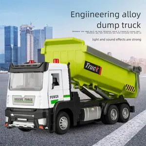 Engineering Vehicle Models With Light And Sound Pull Back Function Crane Excavator Dump Truck And Mixer Truck For Kids Play And Collection