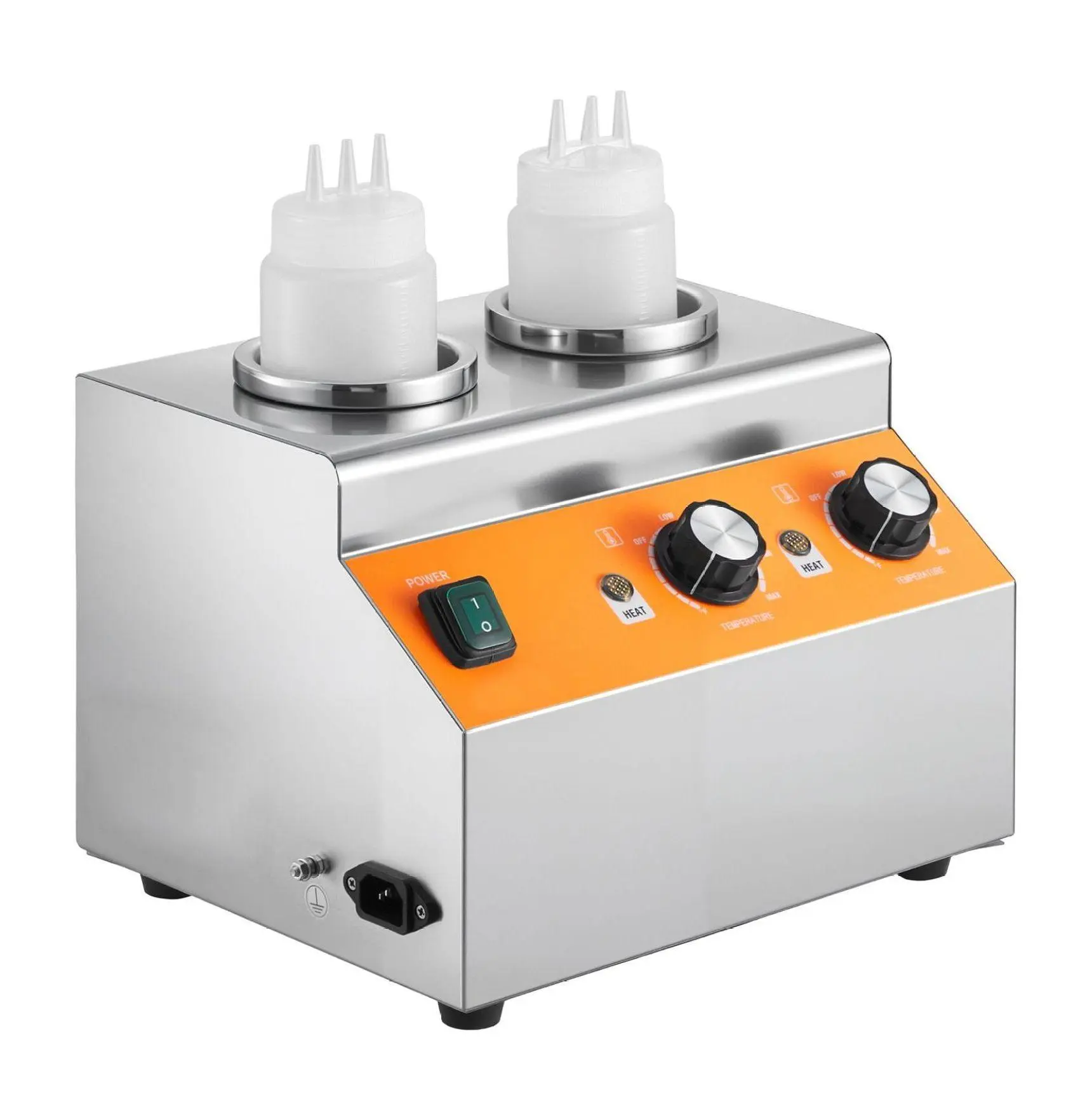 Cheese Warmer Commercial, Electric Sauce Warmer 0.8L, 86-185F Temp Control, Double Bottle  Fudge Nacho Cheese Caramel Dispenser Default