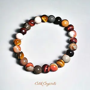 Tiger Eye, Jasper Bracelet Natural Stones 8mm Stretches Healing Bracelet Unisex