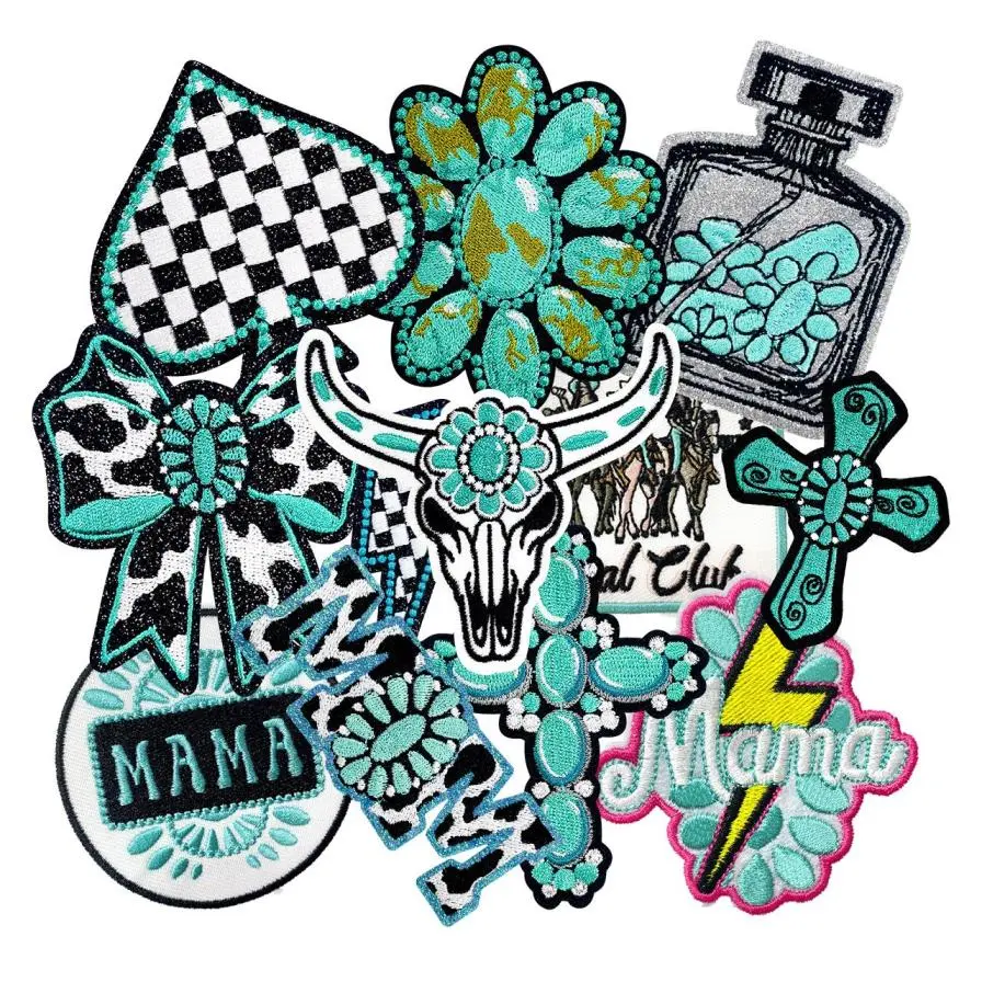 CY 12PCS Western Iron On Patches Cowgirl Cowboy Embroidered Patches for Trucker Hats Jackets Backpacks Jeans