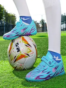 All-Season Fashion Short Stud Soccer Shoes, Boys' Student Training Sneakers, Youth PU Leather Casual Shoes