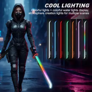 Neon LED Spark Sword with Sound and Fog, Type-C Recharge, 31.5" Glowing Ninja Blade Weapon for Kids and Adults, Toys for Cosplay, Rave and Halloween(Red)