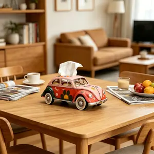 Tissue Box Classic Car Model Tissue Box Holder Creative Napkin Drawer Perfect Decoration Room Decor Holder(C)