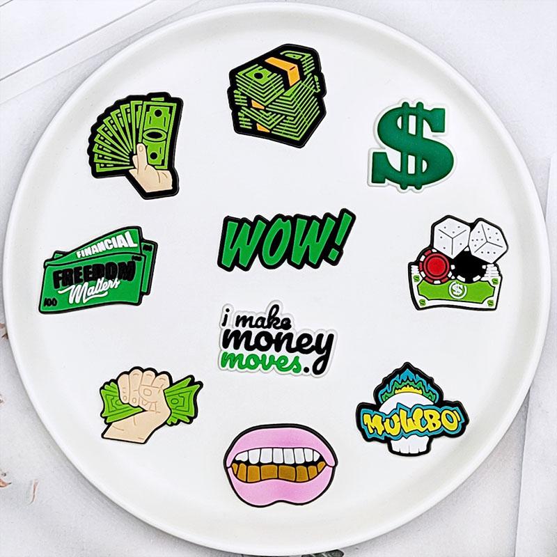 Cartoon Money Croc Shoe Charms for Kids Boys Girls Women Men PVC Wristband Sandals Clog Accessories Party Favor with Dragon and Character Designs