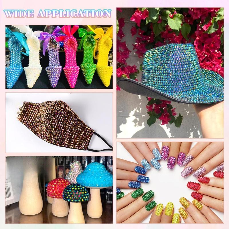 30000Pcs Resin Jelly Rhinestones for Bedazzling, Multicolor 3mm Flatback Gems for Diamond Art, Bedazzler Kit with 3Pcs 10ml B7000 Jewelry Glue for Crafting Crafts Book Shoes Nail Art Makeup, Christmas Gift