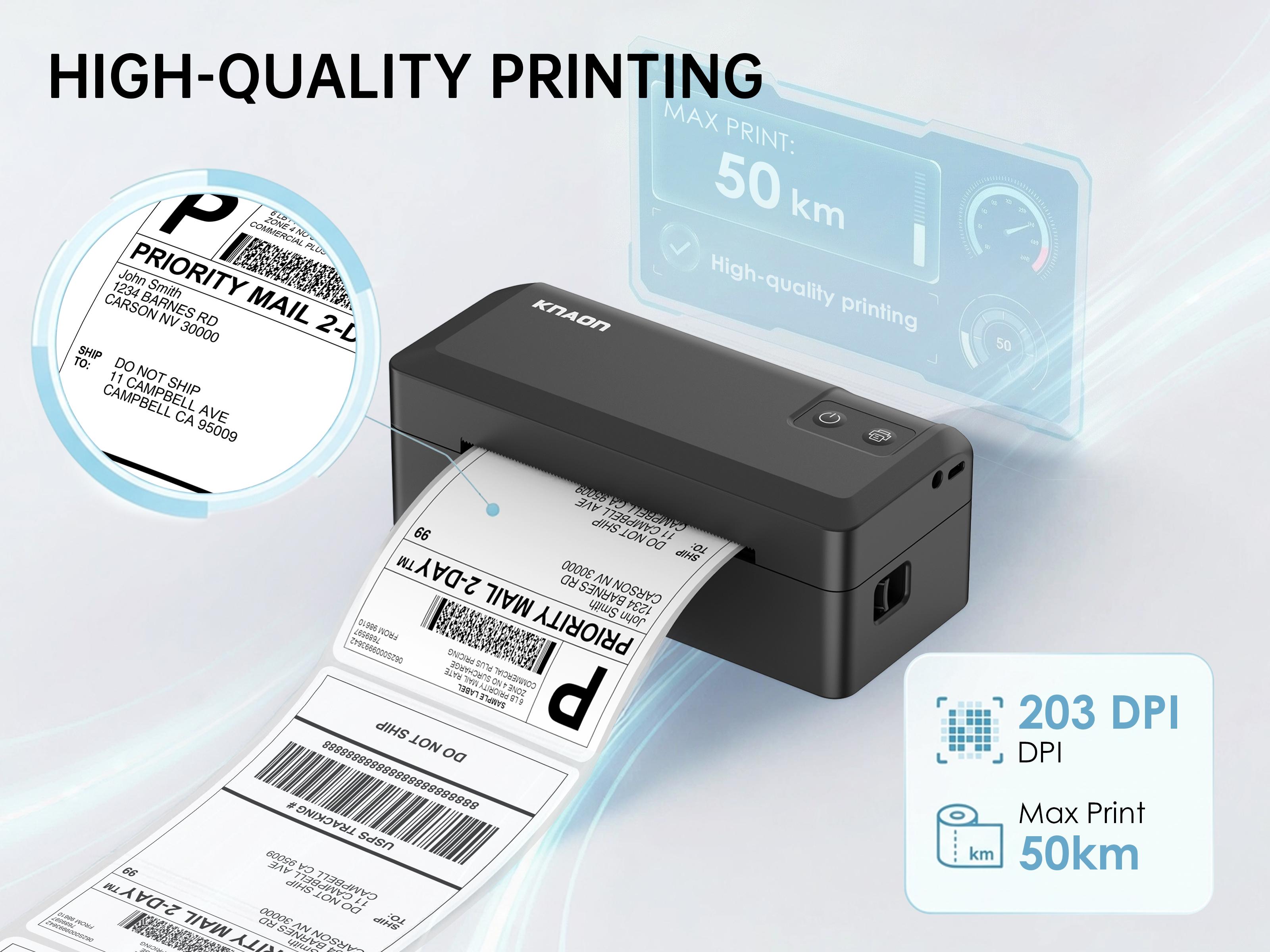 KNAON Shipping Label Printer Bluetooth Thermal Label Printer,Compatible with USPS, Amazon, Shopify, iOS/Android/Windows/Mac