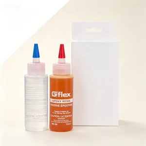 G/flex Epoxy Adhesive Kit, 2-Pack 4oz Bottles, High Strength Waterproof Marine Epoxy, Fast Curing Repair Resin for Boats, Wood, Metal, and Plastic, Durable Bonding Solution