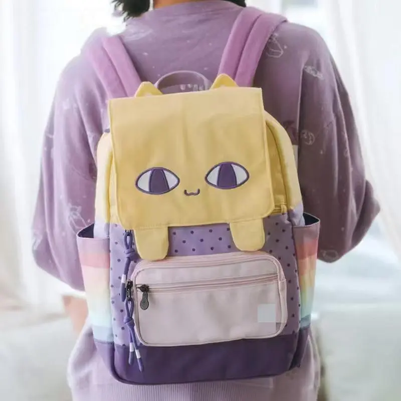 Anime OMORI Cartoon Yellow Cat Backpack Cute Lightweight Student Schoolbag Travel Large Capacity Shoulders Bag