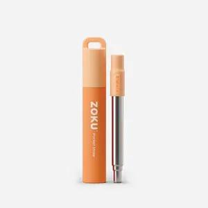 Two Tone Pocket Straw - Orange