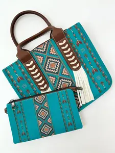 Vintage Ethnic Style Pattern Tote Bag, Boho Style Large Capacity Shoulder Bag for Women, Boho Aztec Purse, Casual Commuter Bag for Daily Used