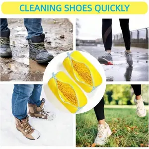 Washing Machine Shoe Bag with Blue Zipper, Soft Fleece Lining, Ideal for Sports and Casual Shoes, Travel Essential, Unisex