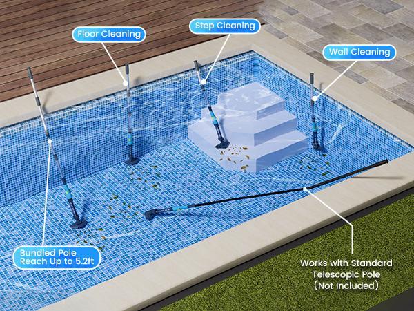 Efurden Rechargeable Handheld Cordless Pool Vacuum – Lightweight Stick Cleaner for Hot Tubs, Spas & Above-Ground Pools – Efficient Sand & Debris Removal