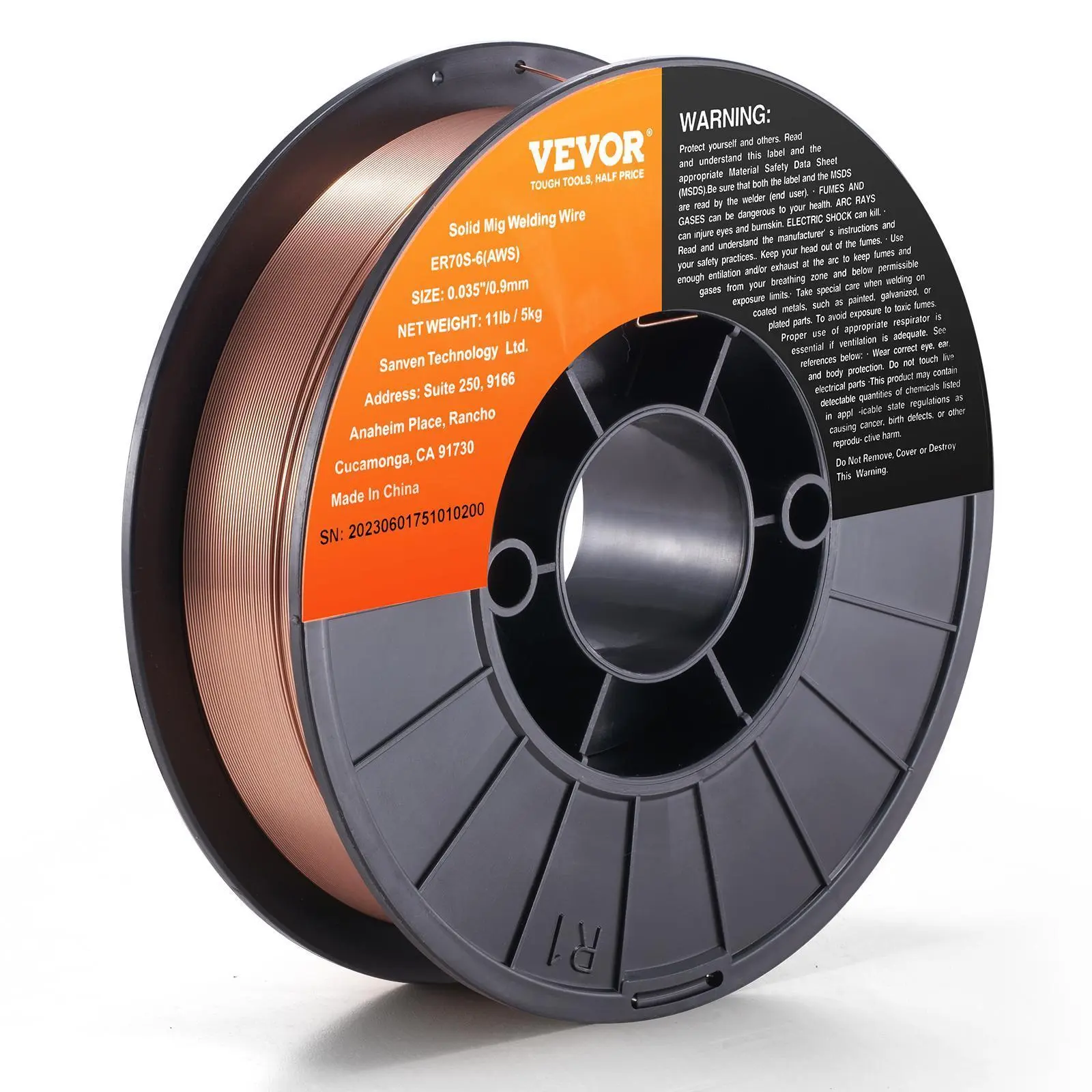 【Summerfinds】VEVOR Solid MIG Welding Wire, ER70S-6 0.035-inch 11LBS with Low Splatter and High Levels of Deoxidizers for All Position Gas Welding