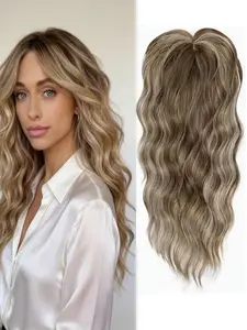 22 Inch Wavy Clip-In Hair Topper | 100% Premium Kanekalon Synthetic Hair with Bangs | Natural Volume for Thinning Hair | Confidence in Seconds Synthetic Extensions Synthetic Hairpiece