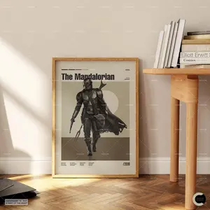 The Mandalorian, Jon Favreau, Retro Movie Poster, Midcentury Modern, Retro Tv Show Poster, Minimal Movie Art, Custom Movie Poster