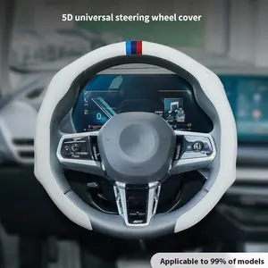 2026 New Nappa Leather Steering Wheel Cover – Three-Color Center Logo – Ultra-Thin & Breathable – Sweat-Resistant – Stylish Anti-Slip Design – Universal Fit – Easy Installation.