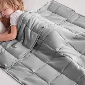 Kids Weighted Blanket (36"x48" 5lbs), Ultra Soft Cozy Cooling Heavy Blanket, Machine Washable, Stone Grey
