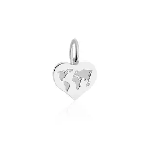 World Heart Map Silver Mini