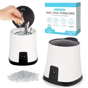 Nail Tool Sterilizer with 70g Glass Beads, High-Temperature Sterilizer for Nail Tools, Sterilizer for Esthetician, Cleaning Pot Sanitizer for Nail Tools, Nail Sterilizer Machine for Salon