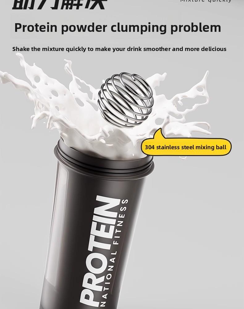 Protein Shaker Bottle 600ml with Mixing Ball BPA Free Leak Proof Sports Water Cup for Gym Fitness Workout Strength Training Muscle Building Nutrition Drink All-day Comfort Summer Essential Fitness Gear Free one sports headband