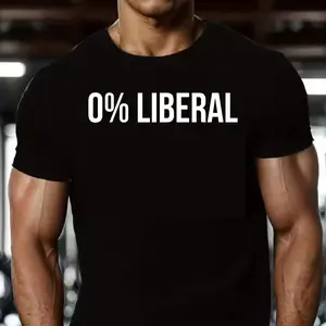 "0% Liberal" Conservative T-Shirt, Political Statement Tee for Right-Wing Supporters