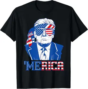 Donald Trump Shirt Merica Trump Sunglass US Flag 4th Of July T-Shirt