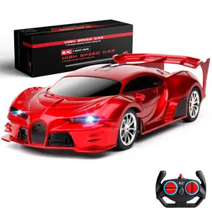 Remote Control Car Rechargeable High Speed 1/18 RC Cars Toys for Boys Girls Vehicle Racing Hobby with Headlight Christmas Birthday Gifts for Kids (Red)
