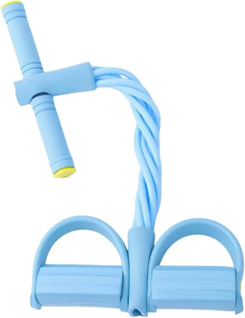 6-Tube Resistance Pull Rope with Foot Pedal, Foam Handles – Home Strength Training Fitness Equipment for Sports & Outdoor Workouts