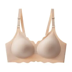 Mimilemon Bras for Women Wirefree Scalloped Push Up Butter Soft Seamless T-Shirt Bra Full Coverage Everyday Bra