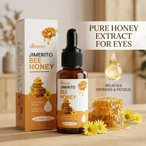Jimerito Bee Honey Eye Drops 30mL, Honey Extract Eye Drops for Dry Tired Eyes, Moisturizing & Refreshing Daily Eye Care