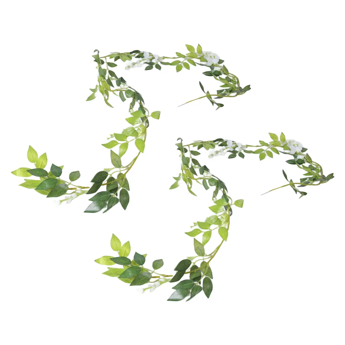 Artificial Wisteria Rayon Vine Decoration - 2Pcs 7Ft/Pcs Leaf Garland Rattan Hanging Flowers with Natural Look, Shiny Finish for Outdoor, Automotive Ceremony Use, White Outdoor Decor, Artificial Wisteria Vine, Disassemble