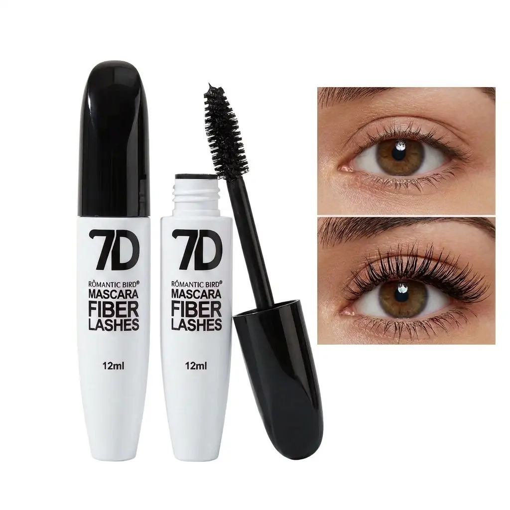 7D Silk Fiber Eyelashes Mascara for Adults -Liquid, Alcohol-Free, Longwear, Volume &Length Enhancing, 24-Hour Smudge-ProofWater Resistant, Buildable Spider Lash Look,Beginner-Easy Application, Perfect Gift
