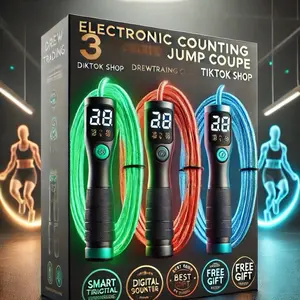AI Digital Jump Rope with Counter - Accurate Tracking & Comfortable Grip for Fitness Enthusiasts - Versatile Workout Tool