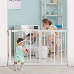 30.5'' Tall Pressure Mount Baby and Pet Safety Gate for Bottom of Stairs & Doorways – Tested and Trusted, Easy Install Walk Thru, Barrier for Children, Infants, and Pets, 29.5-43.3''W