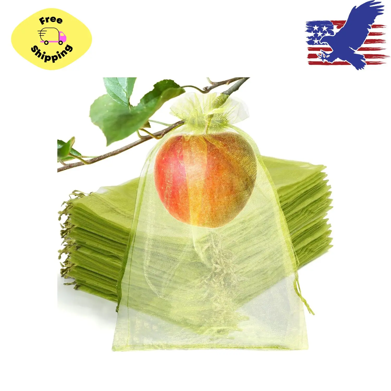 50 Pcs Fruit Protection Bags, 6×9 in Green Fruit Nets