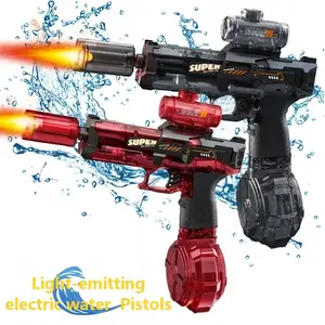 LED Automatic Electric Water Pistols, Black & Red Available, Rechargeable Lithium Battery Outdoor Summer Toy, Fun Holiday Gift