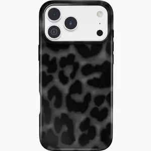 Black Leopard Cute Phone Case Aesthetic Animal Print iPhone 17 16 15 14 13 12 11 Pro Max Slim Protective Cover