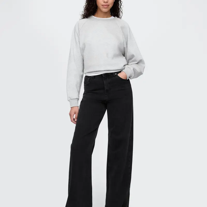 Gap Women's Curvy High Rise Stride Wide-Leg Jeans