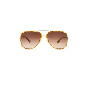 Chloe Tubolar Sunglasses in Gold, Havana, & Brown