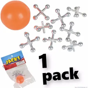 🪙 Classic Metal Jacks with Rubber Ball – 9-Piece Game Set