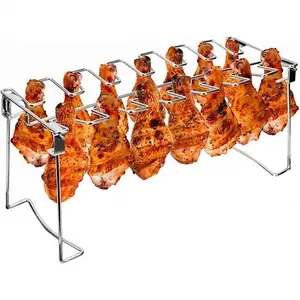 Metal Chicken Drumstick Rack, Multi-Grid Non-Stick Grill Rack, Dishwasher-Safe BBQ Accessory for Camping and Outdoor Cooking#GLOBAL PICKS