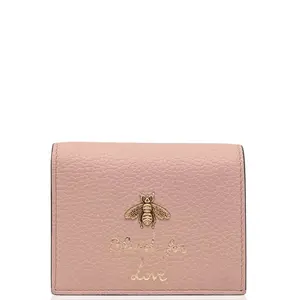 Pre-owned GUCCI Leather small leather goods Compact Wallet Calfskin Pink (dh010826c3)